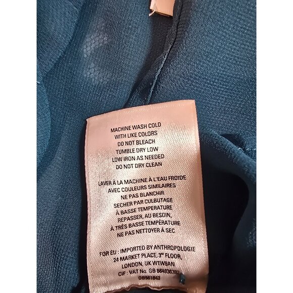 HD In Paris Teal Peacock lace Meadow Short Sleeve Top Scalloped Hem Size 0 - Picture 7 of 13